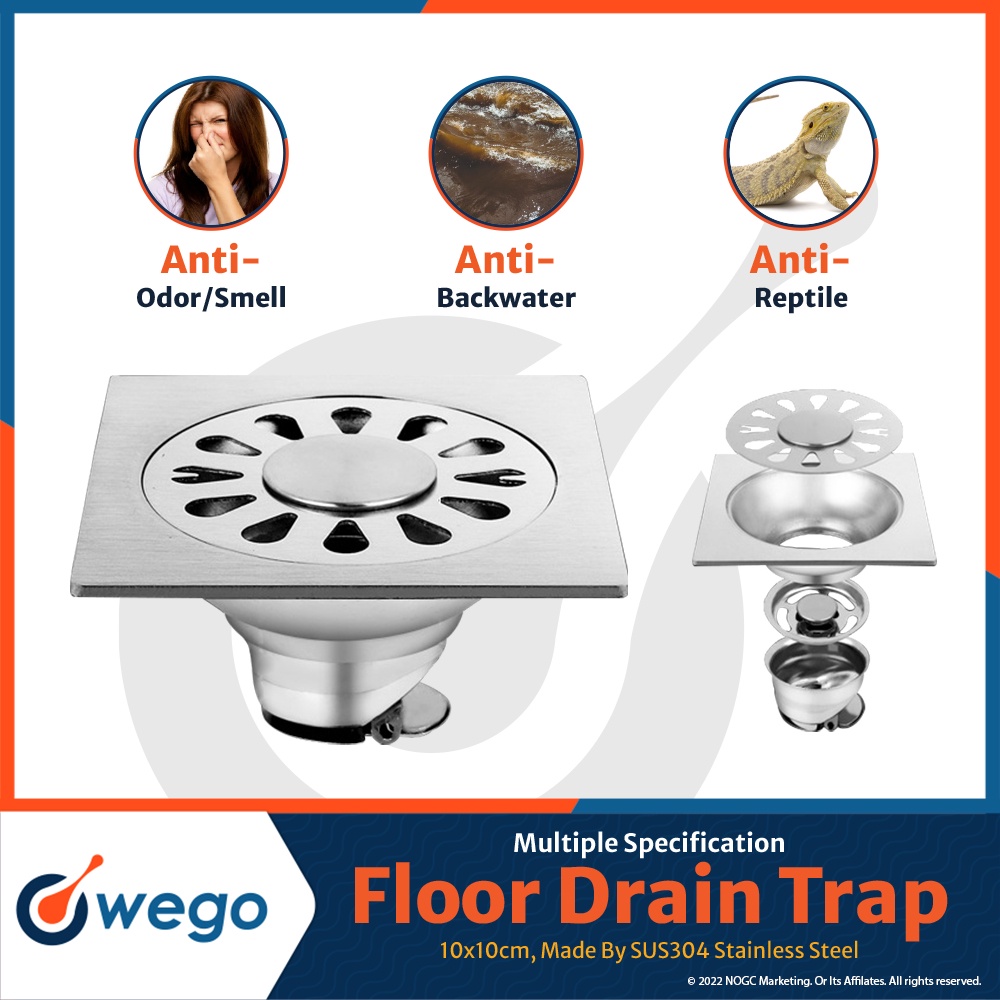 SUS304 Stainless Steel Floor Drain Traps For Bathroom, Kitchen NTH007