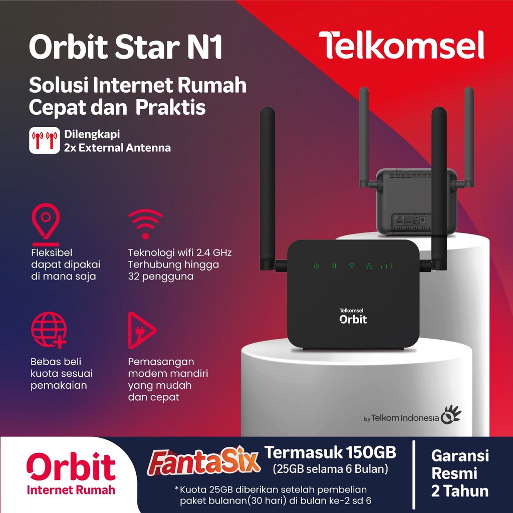 Modem Router Orbit Star N1 Wifi 4G High Speed Telkomsel Bonus Quota ...