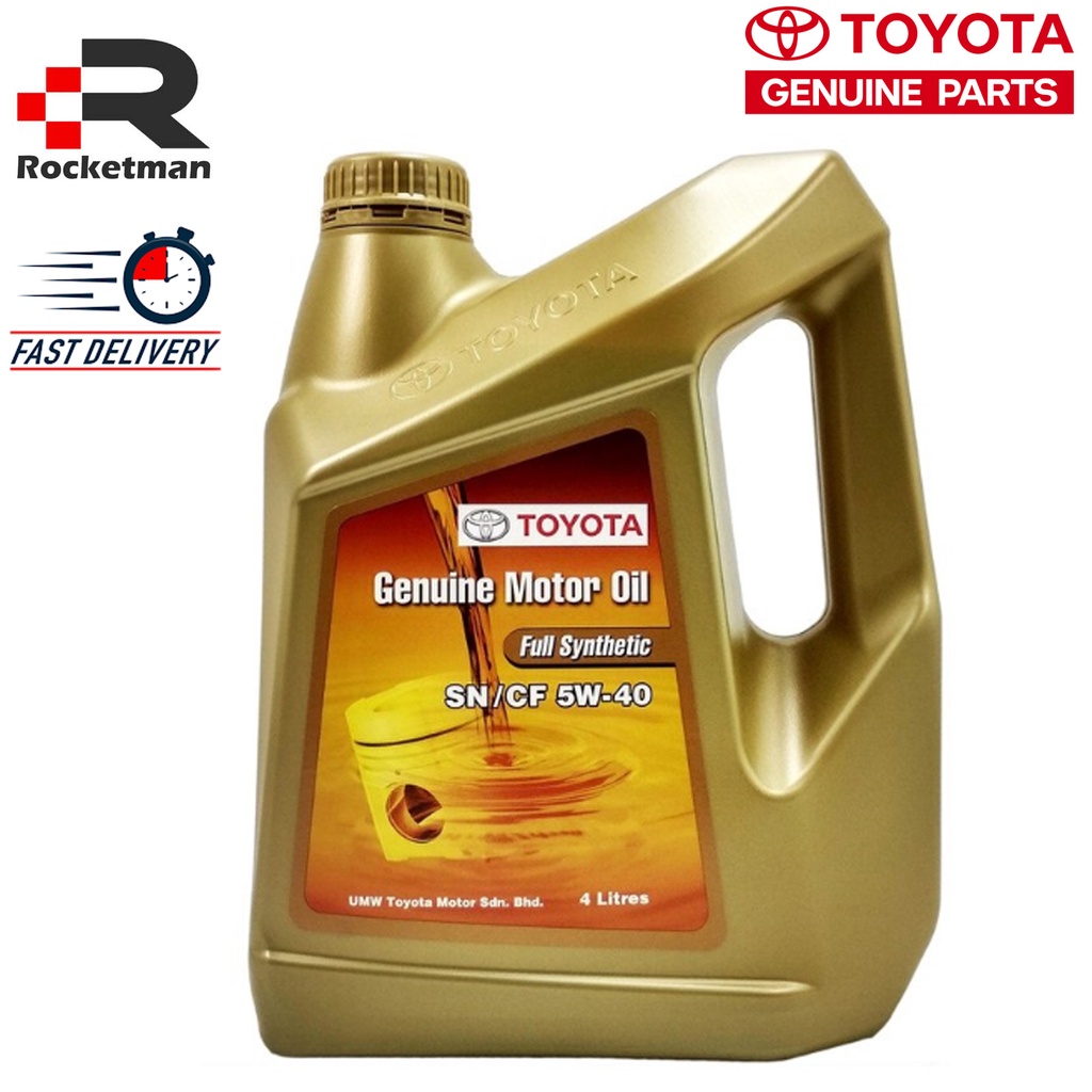 TOYOTA ENGINE OIL 5W40 FULLY SYNTHETIC GENUINE PARTS (4L) | Shopee Malaysia