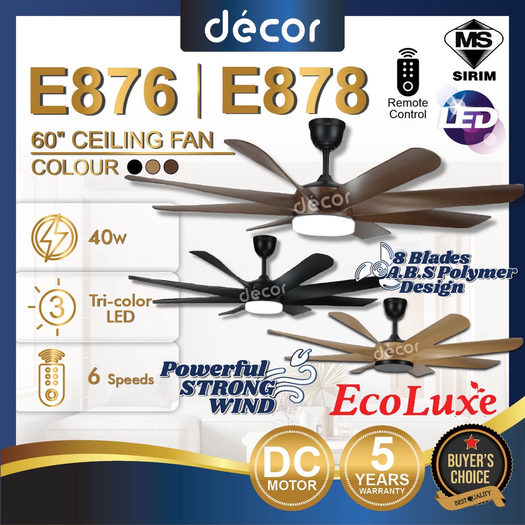 ECOLUXE Fan ECOLUXE E878 E876 60