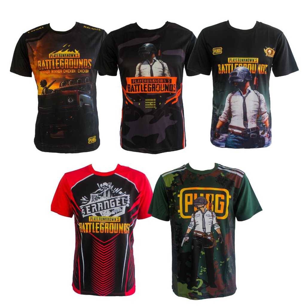 (HARGA BORONG) MEN PUBG BATTLEGROUND FULL PRINT JERSEY T SHIRT (BAJU T