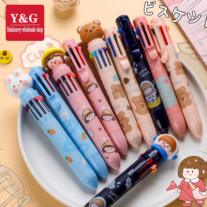 Multi-color Ballpoint Pen Cartoon Cute Creative Ten Colors In One ...