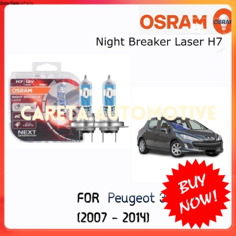 OSRAM Night Breaker Laser H7 Headlight Bulb for Peugeot 308 T7 (2007