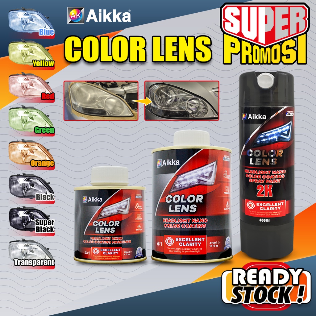 Aikka Color Lens Headlight Nano Coating 41 Aerosol/1 Set/Clear