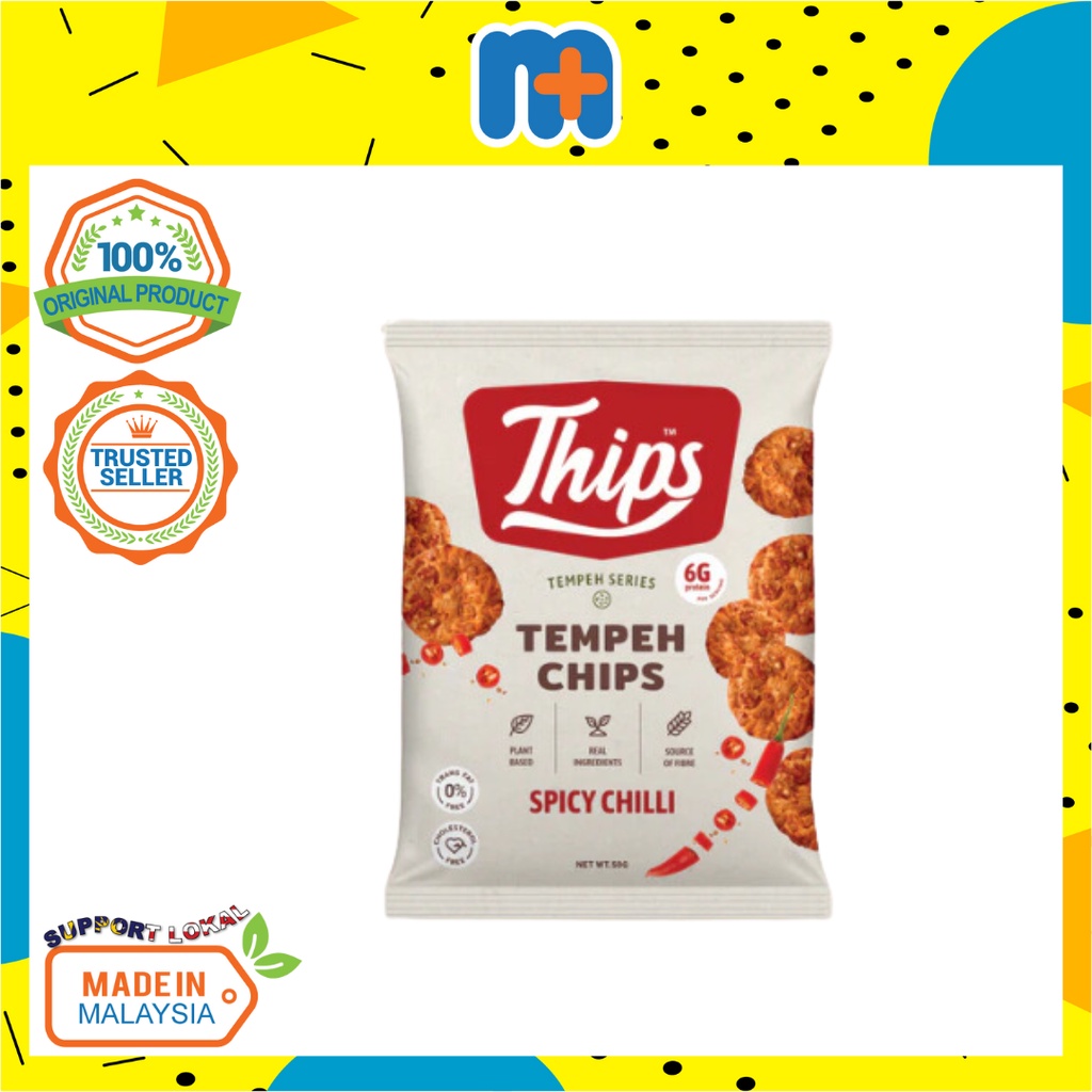 [MPLUS] Thips Tempeh Chips Spicy Chilli 50G Shopee Malaysia