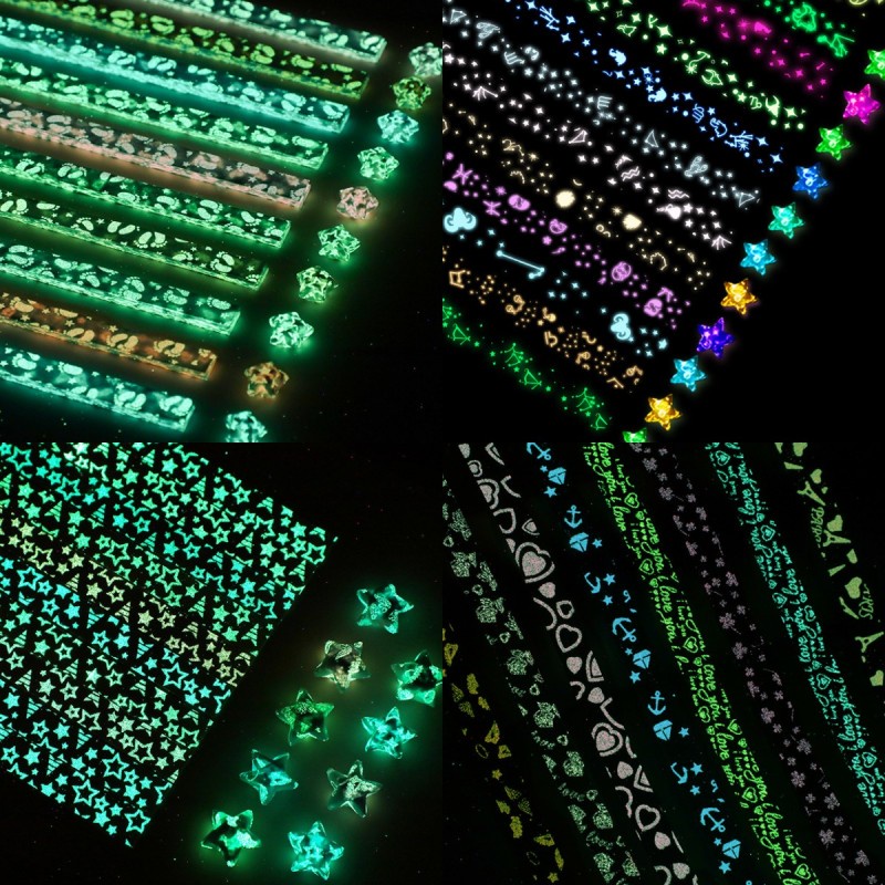 210 Sheets Multiple Types Luminous Strips Origami Paper Lucky Star ...