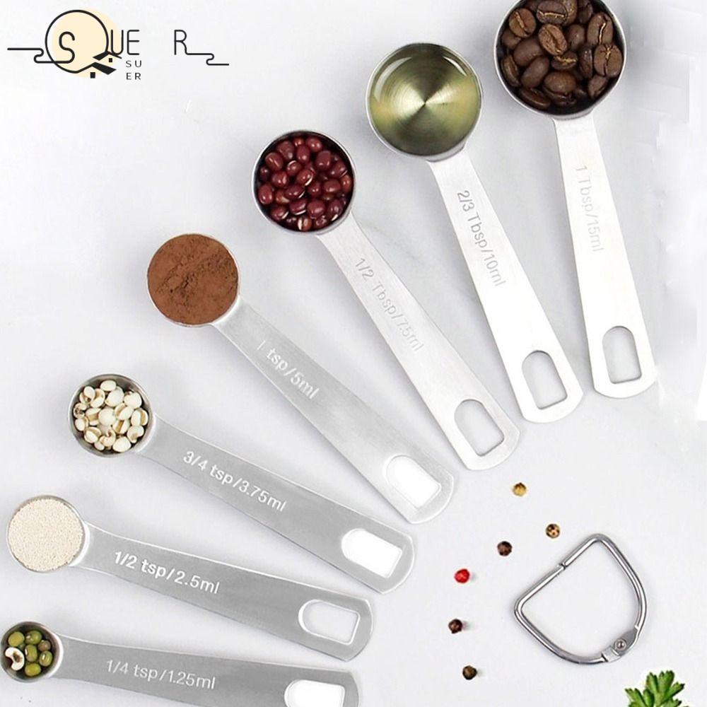 SUEREN 7 Pcs Measuring Spoons 1 tsp Home Bakin 1/2 tbsp 1/8 tsp Set of ...