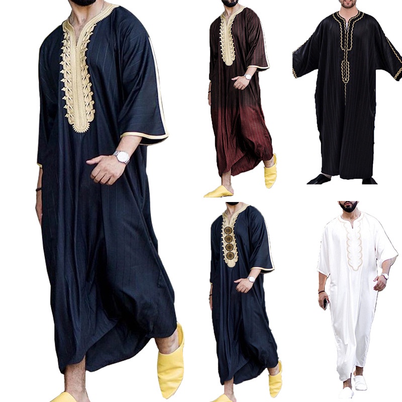 Ramadan Plus size Arab Men robe Jubahs Women Wear Muslim robe Muslimah ...