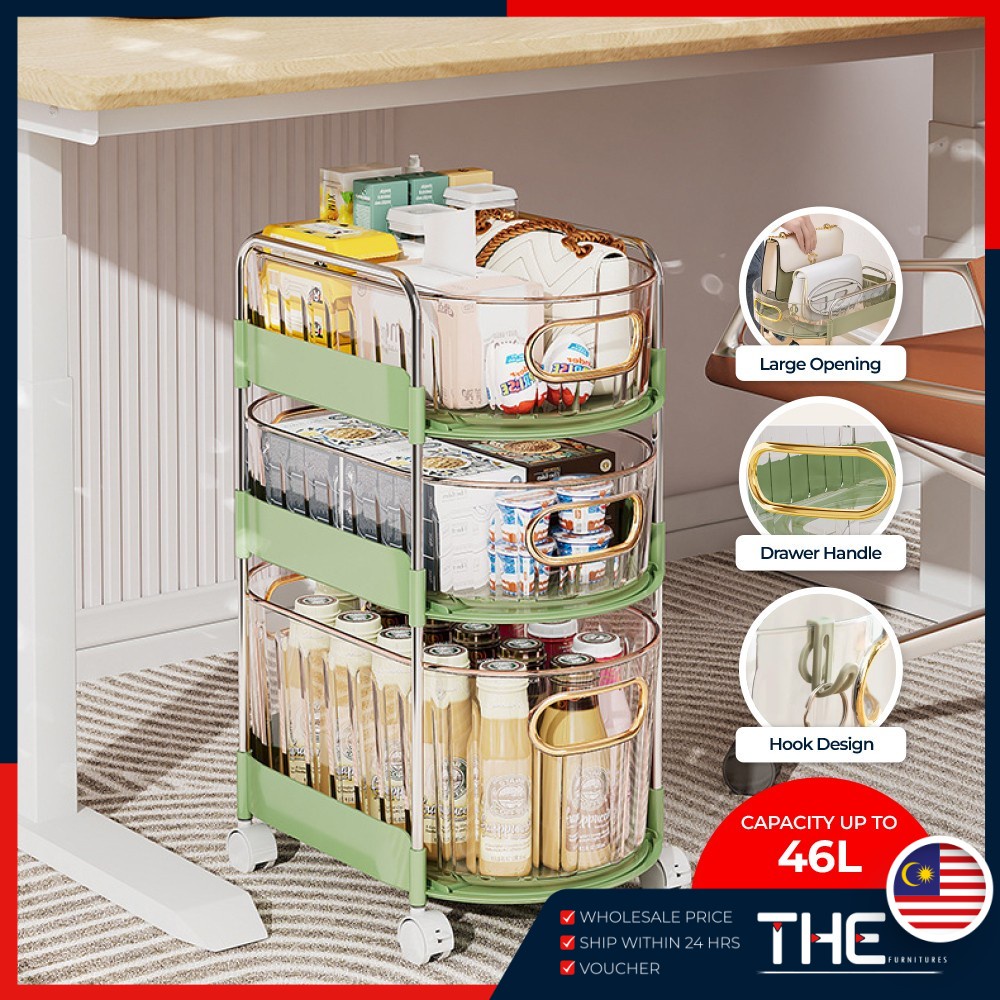 THE 3/4/5 Layers Multifunction Storage Rack With Wheels Large Capacity