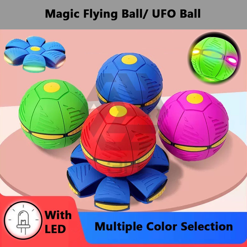 3H Magic Flying Saucer Ball with LED/UFO Flying Ball Flat Throw Disc