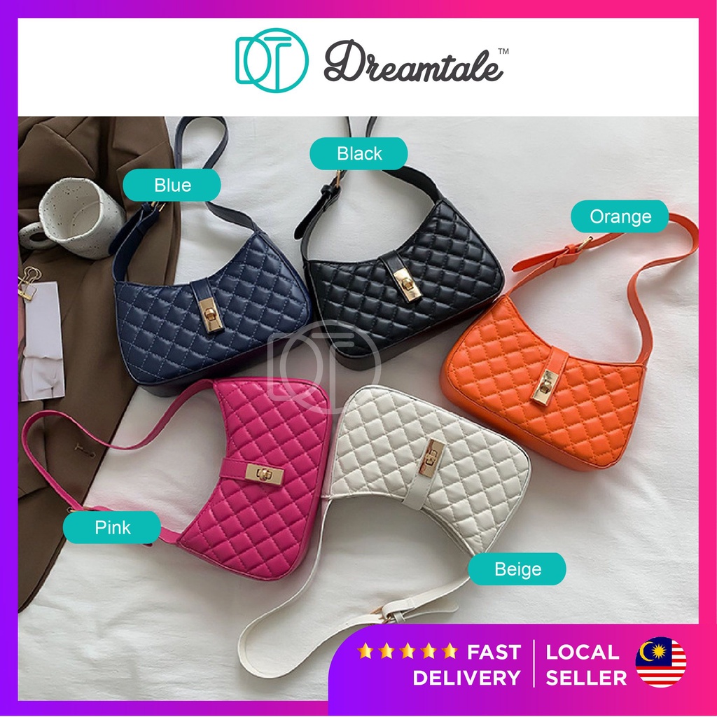 Dreamtale Women Handbag Quilted Shoulder Bag Underarm Bag Baguette Bag ...