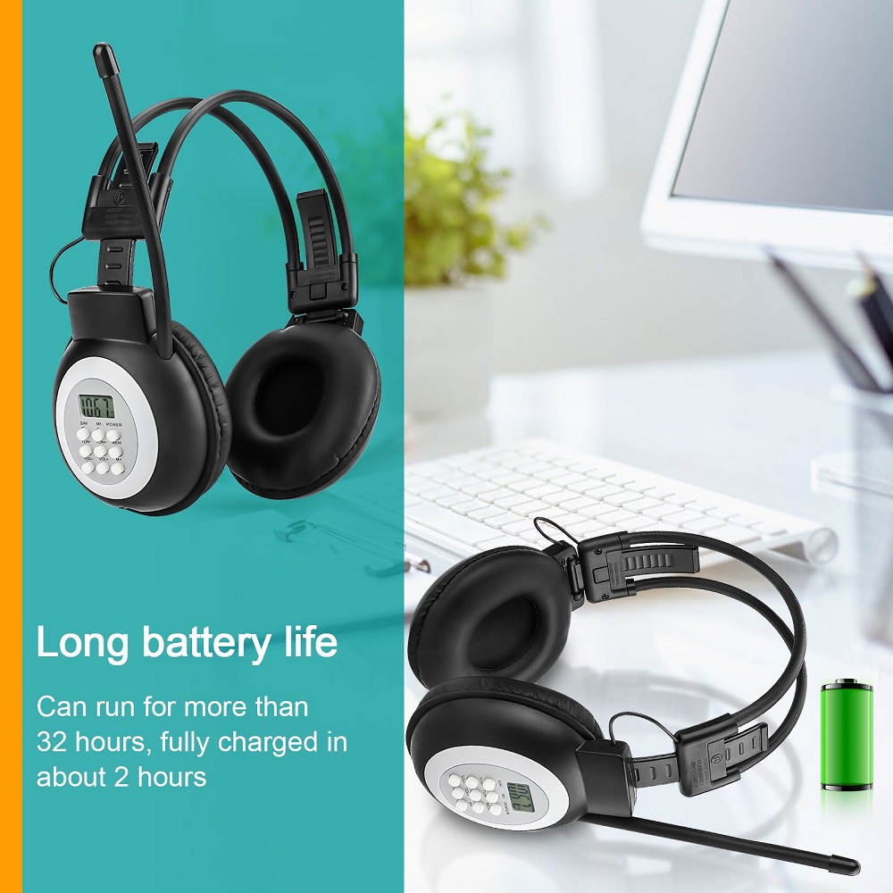 Portable Personal FM Radio Headphones for Mowing with Best Reception, Wireless FM Headset Ear