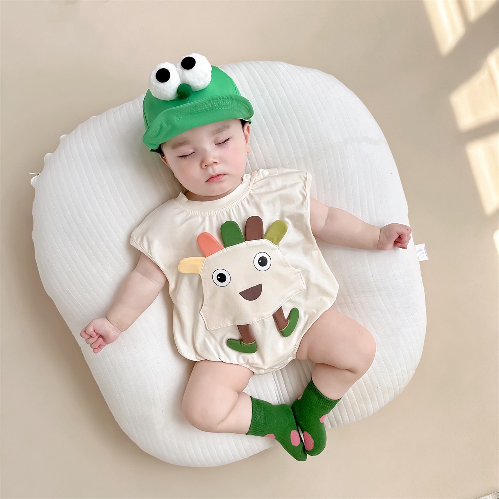 Summer Baby Jumpsuit Sleeveless Cute Cartoon Baby Bodysuit Infant ...