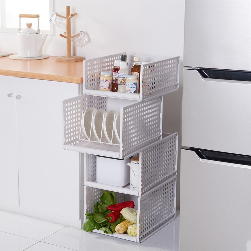 🇲🇾MEGA SALE Foldable Stackable Layered Partition Storage Rack Office ...
