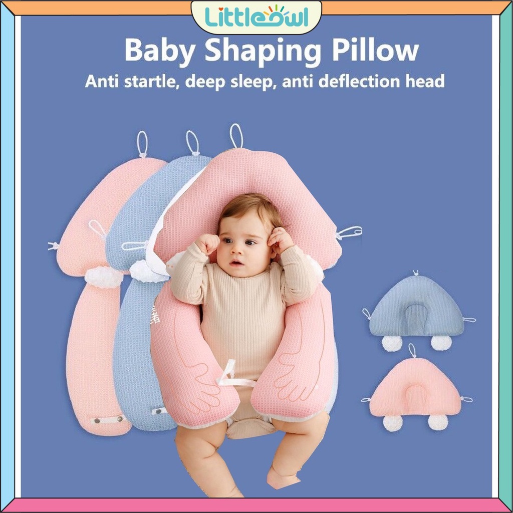 Anti Flat Head Baby Shaping Pillow with Bolster Comfort Sleeping ...