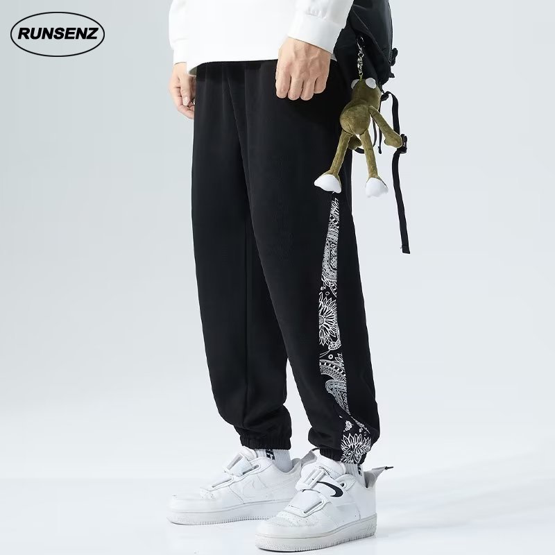 XXL8XL Fat Man Plus Size Sweatpants Men Causal Loose Black Jogger