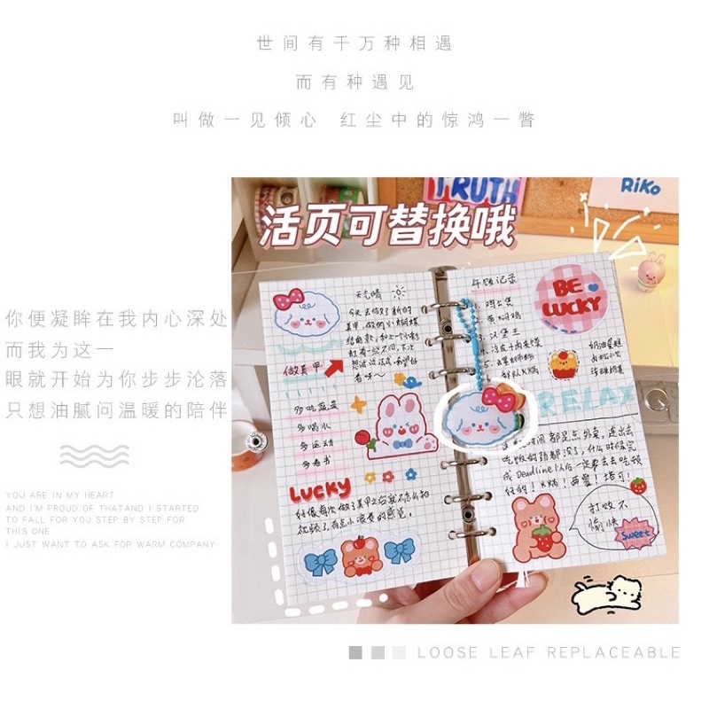 Ready Stock Buku nota Handbook Loose-Leaf Notebook Sticker Diary ...