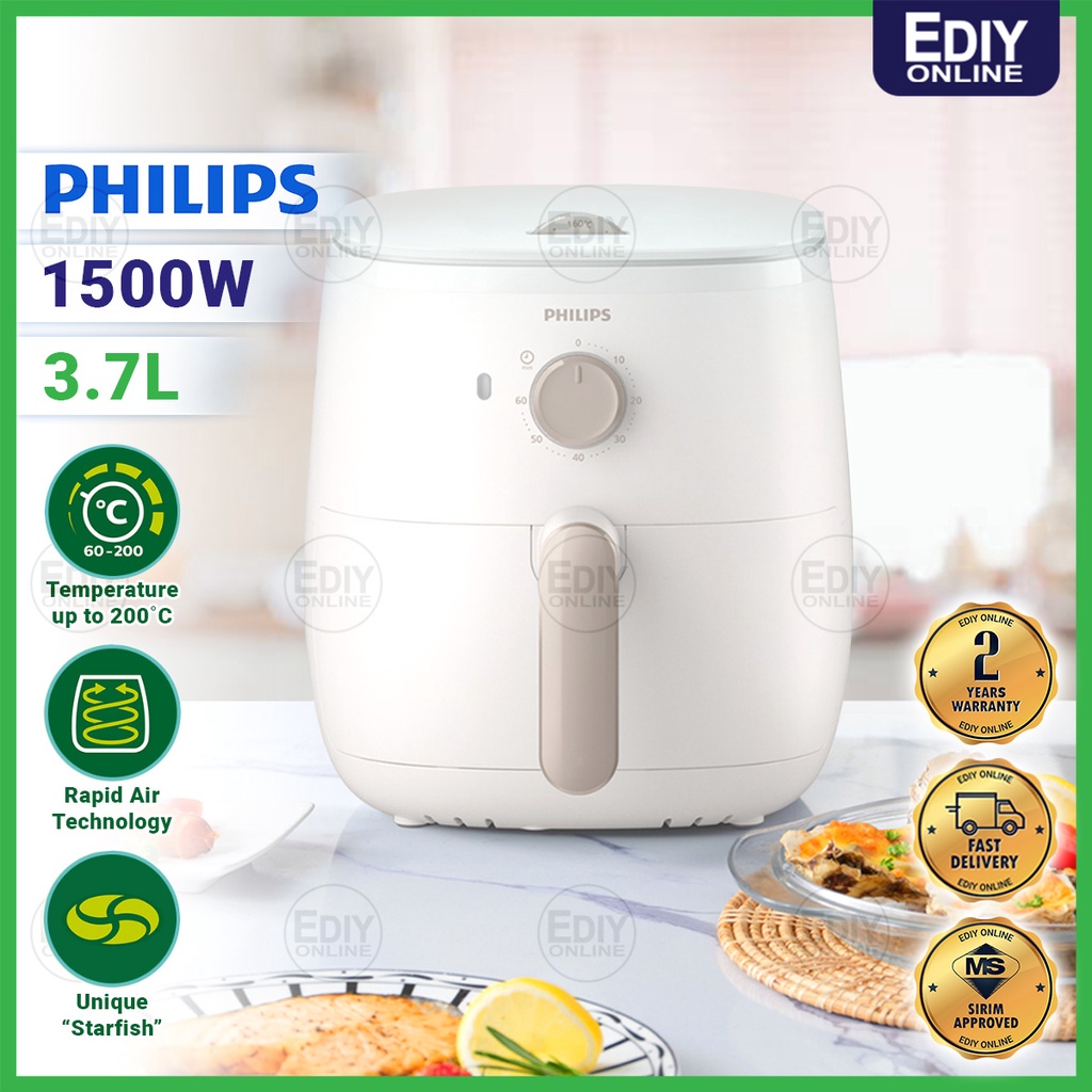  PHILIPS 3000 Series Air Fryer Essential Compact with Rapid Air  Technology, 13-in-1 Cooking Functions to Fry, Bake, Grill, Roast & Reheat  with up to 90% Less Fat*, 4.1L capacity, Black (HD9252/91) 