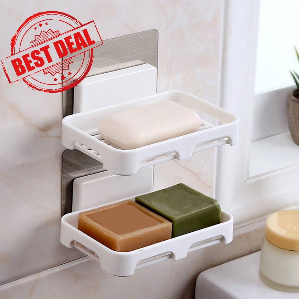 Soap Box Drain Hole Free Soap Box Scratch Free Adhesive Soap Rack Wall ...
