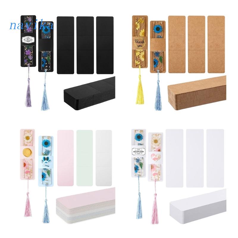 NAV 50pieces Resin Bookmark Holder 5.9x1.8Inches Kraft Bookmark Sleeves ...