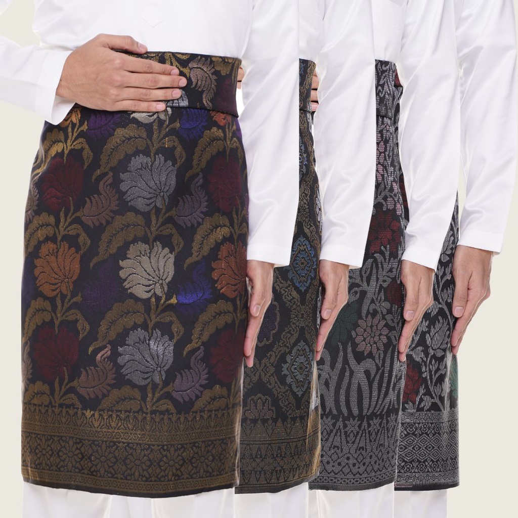 RIJAL&Co. Sampin Nikah | Sampin Raya - Black Gold Silver | Shopee Malaysia