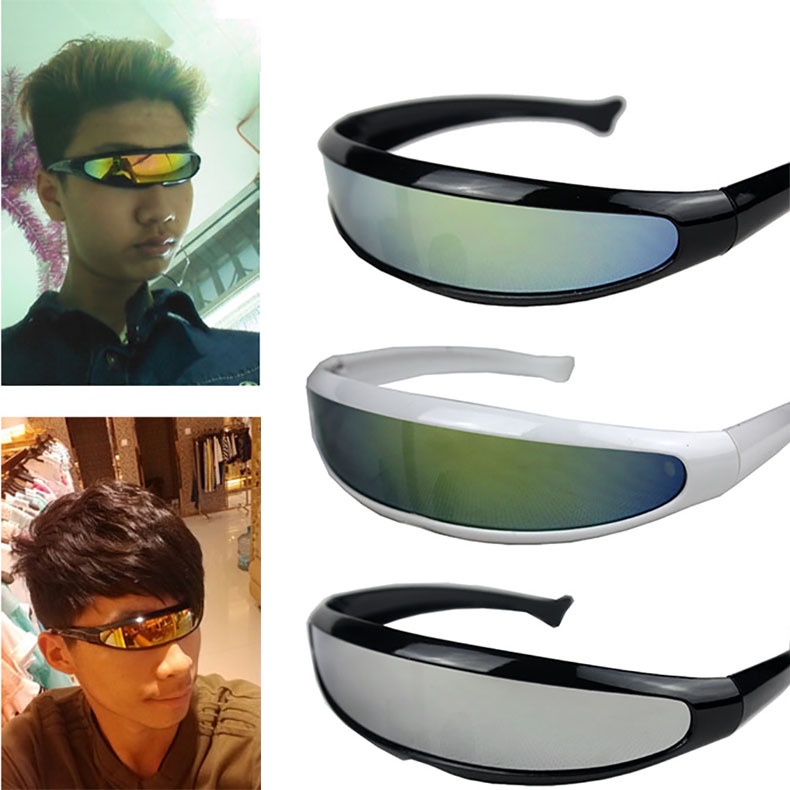 Novelty Futuristic Mirrored Sunglasses Alien Glasses | Shopee Malaysia
