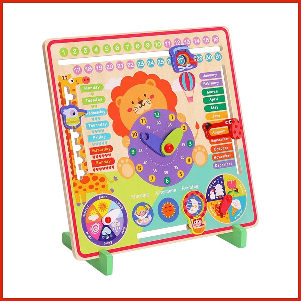 Month Time Clock Toy Montessori Toys for Calendar Clock Learning Early