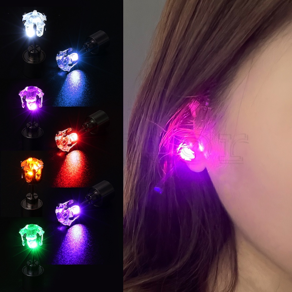 1 PC Elegant Flashing Blink Diamonds Delicate Jewelry Stud Earrings ...