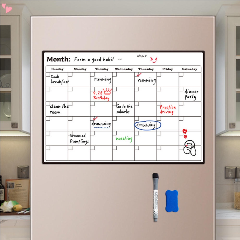 Dry Erase Calendar Fridge Calendar Monthly Weekly List