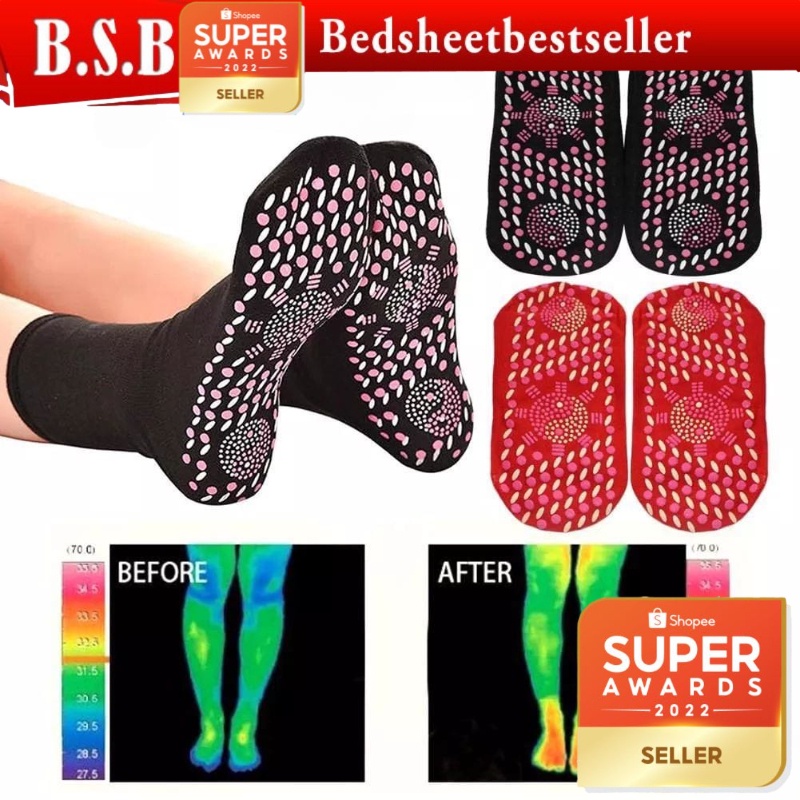 B.S.B Unisex Stokin Self Heating Health Care Socks Tourmaline