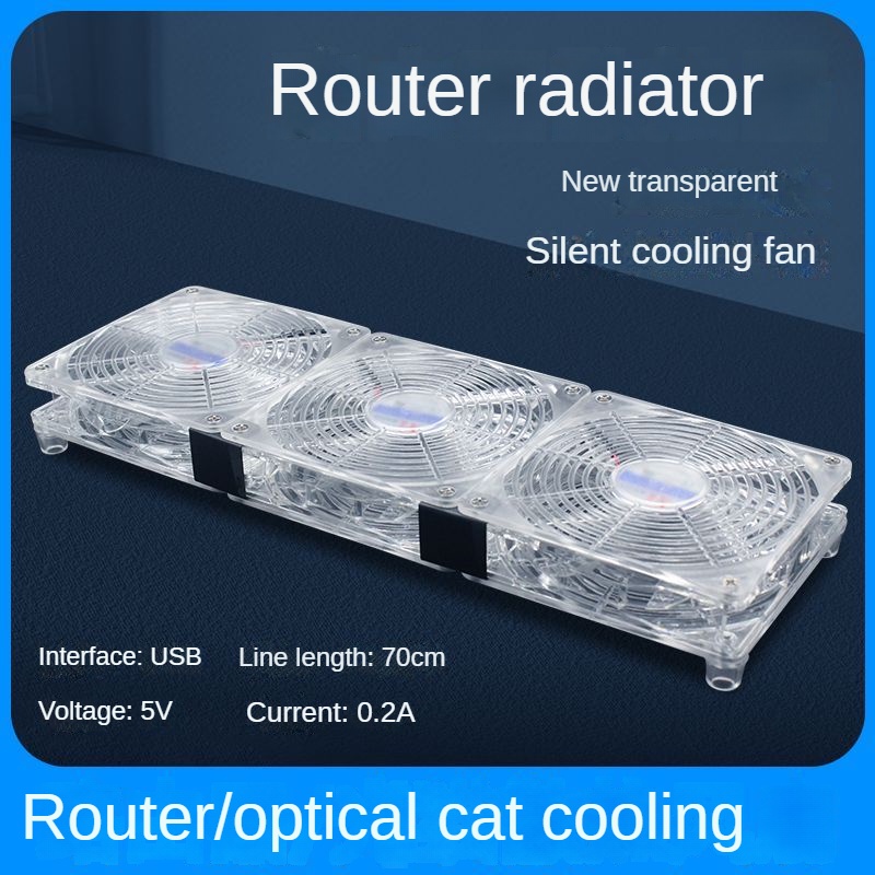 Usb Transparent Cooling Fan Router 12cm 5V Cooling Base Ultra-Silent ...