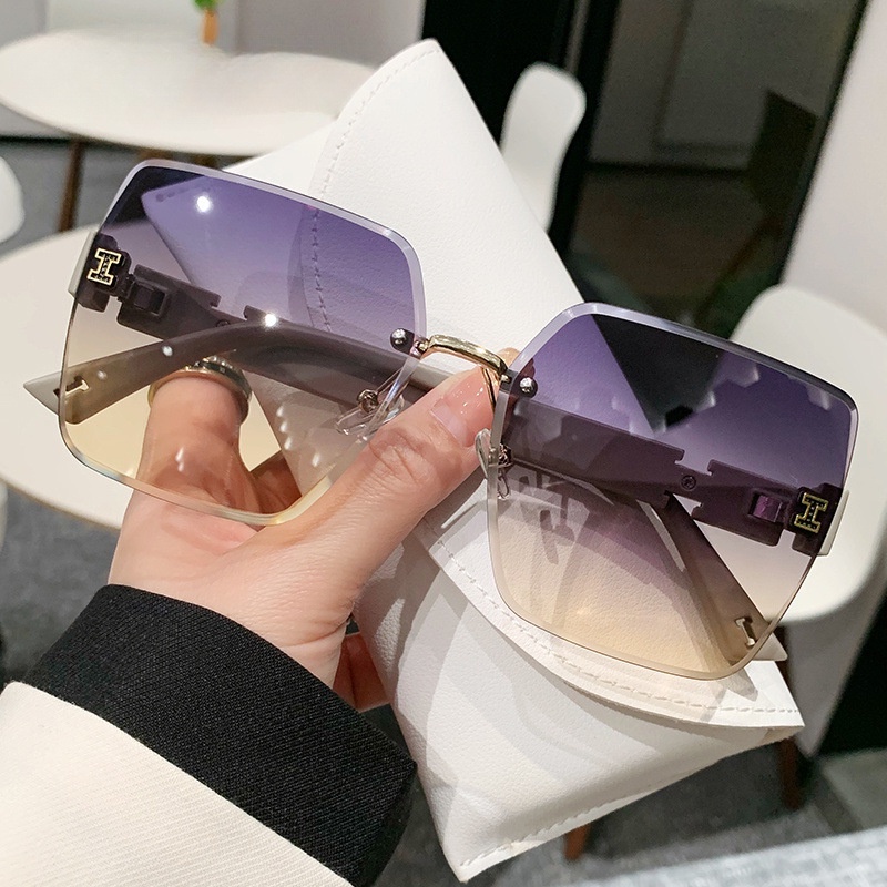 Women's Irregular Rimless Cut Edge Sunglasses