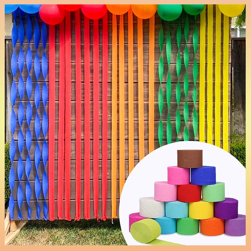 2025 New Colorful Crepe Paper Rolls Wedding Baby Shower Birthday Party ...