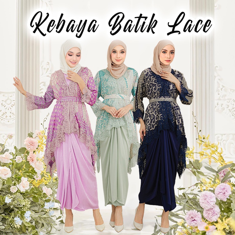 Lace Kebaya Pario Instant Kebaya Batik Viscose Kebaya Lace Baju Kurung ...