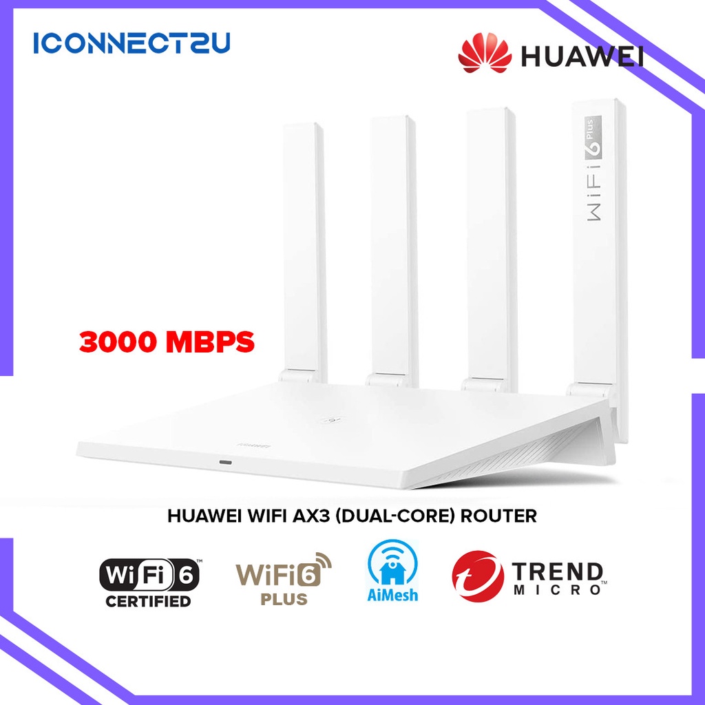 HUAWEI WiFi AX3 Dual-Core Wi-Fi 6 Plus OFDMA Multi-User Router | Shopee ...