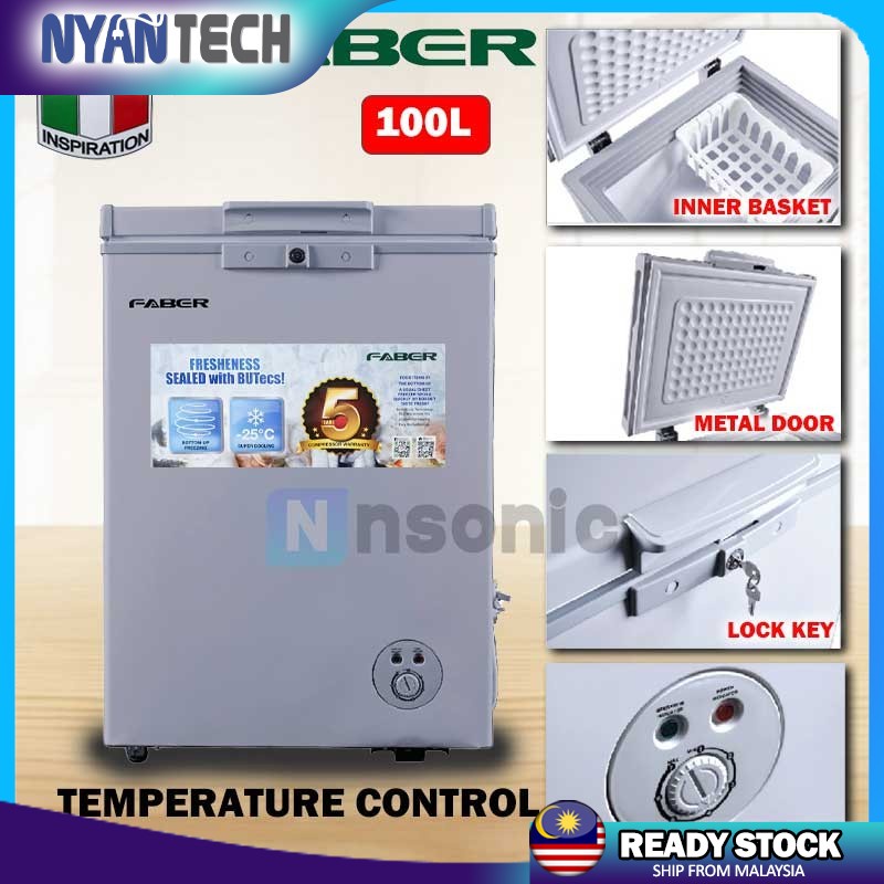 FABER Chest Freezer Fridge 100L FZ FREDDO 115 Fridge peti ais beku