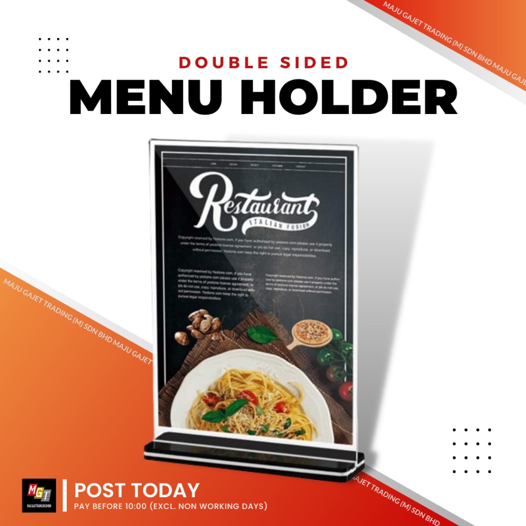Acrylic Menu Stand Restaurant Promotional Poster Display Tshape Table