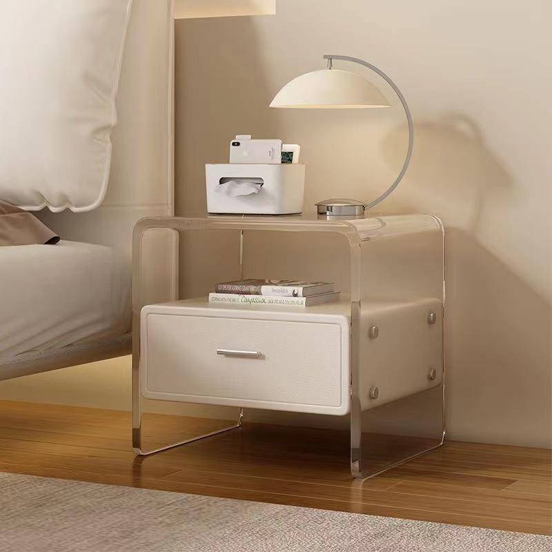 Bedside Table Acrylic Bedside Table Multifunctional Table with Lock