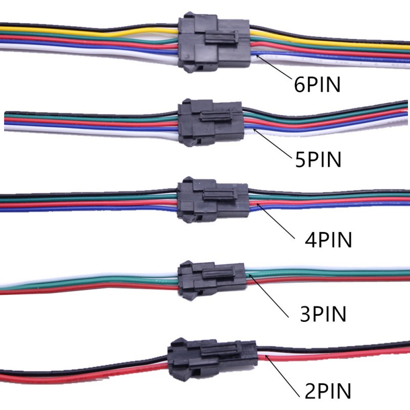 10 pairs/20 pairs 2pin 3pin 4pin 5pin 6Pin led connector Male/female ...