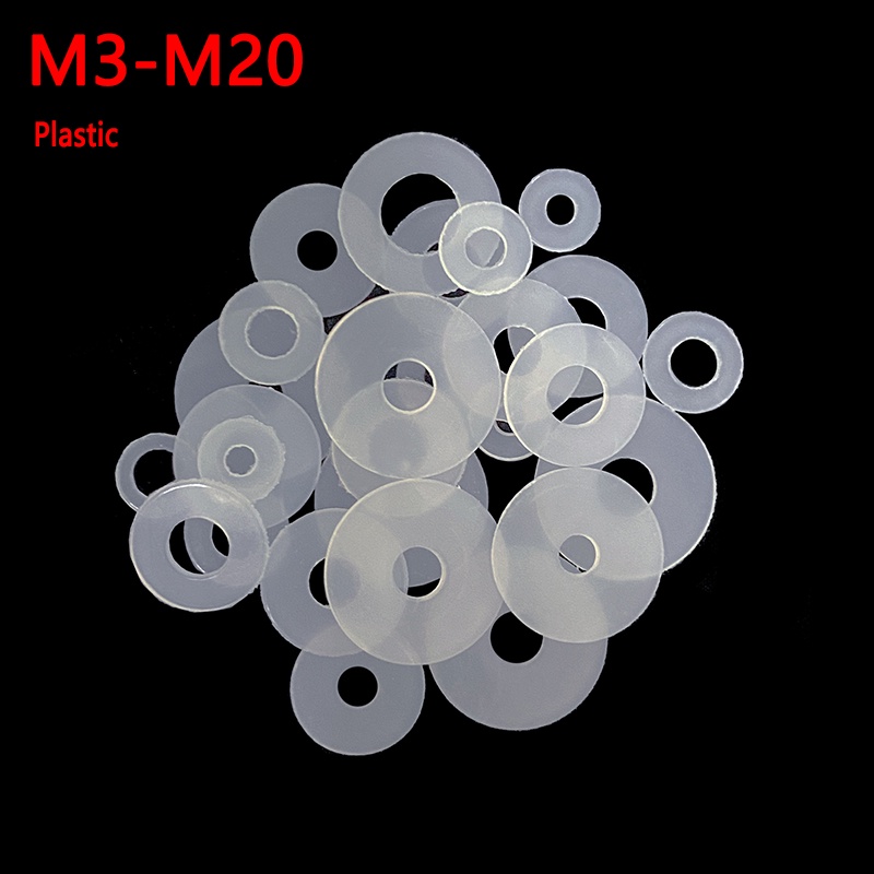 M3 M20 Clear Nylon Plain Washers Plastic Flat Washer Transparent