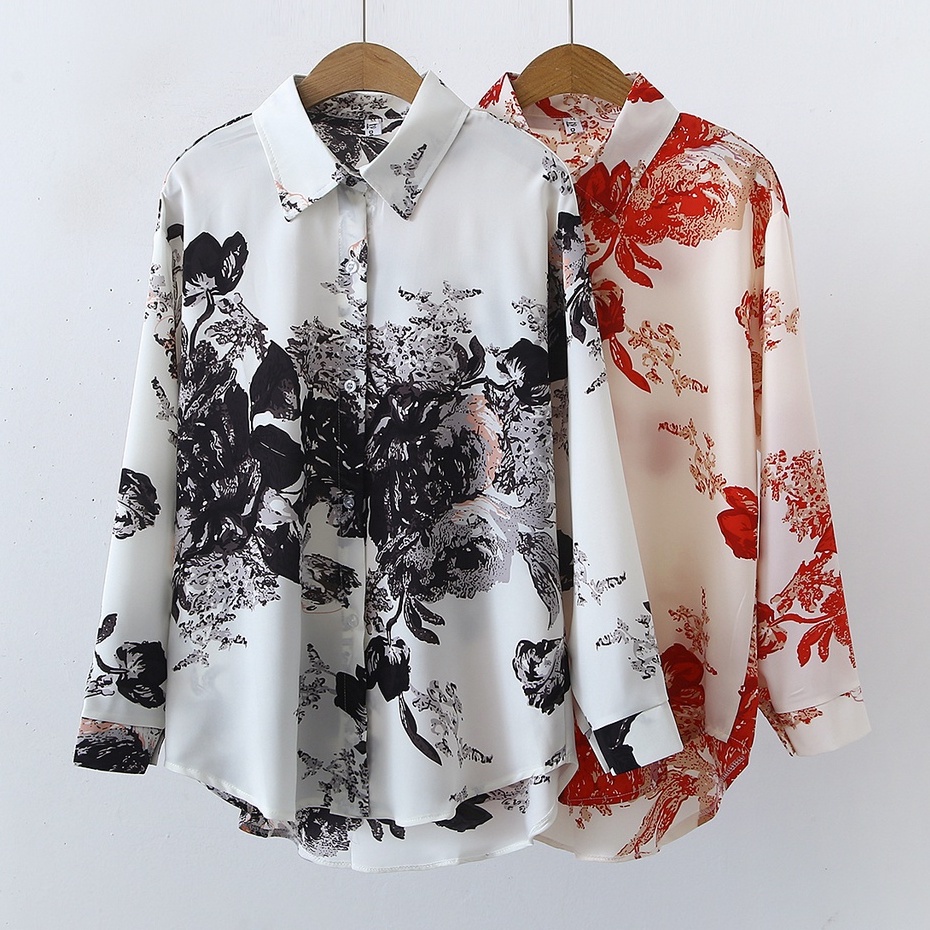  ready stock fashion retro long sleeved blouse women new korean style