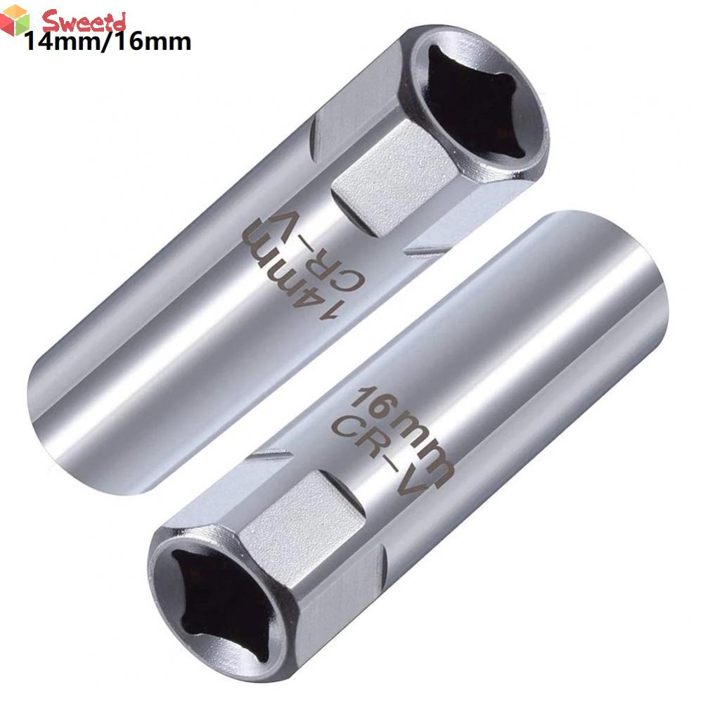 Unique Bargains 1 Pcs Spark Plug Socket Wrench Durable Spanner Socket Remover 185x15mm Silver Tone High Carbon Steel Hexagon 10mm 11mm Car Motorcycle