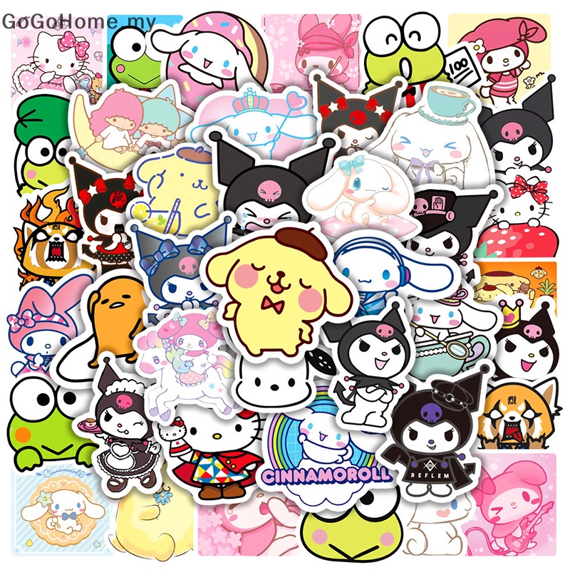 GOG 50sheets/pack Kawaii Poster Stickers Kuromi Melody Cinnamoroll ...