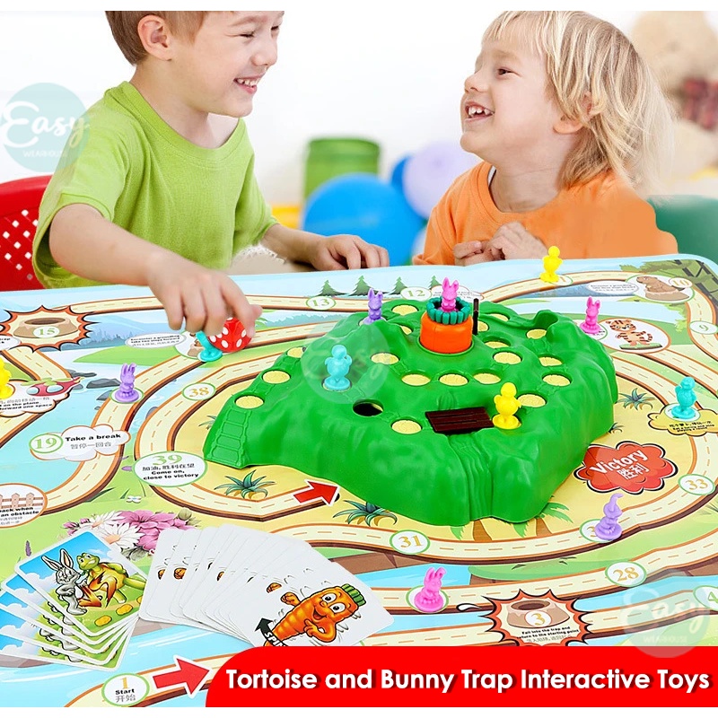 Tortoise Vs Bunny Challenge 2in1 Rabbit Trap Boards Game Toy Puzzle 