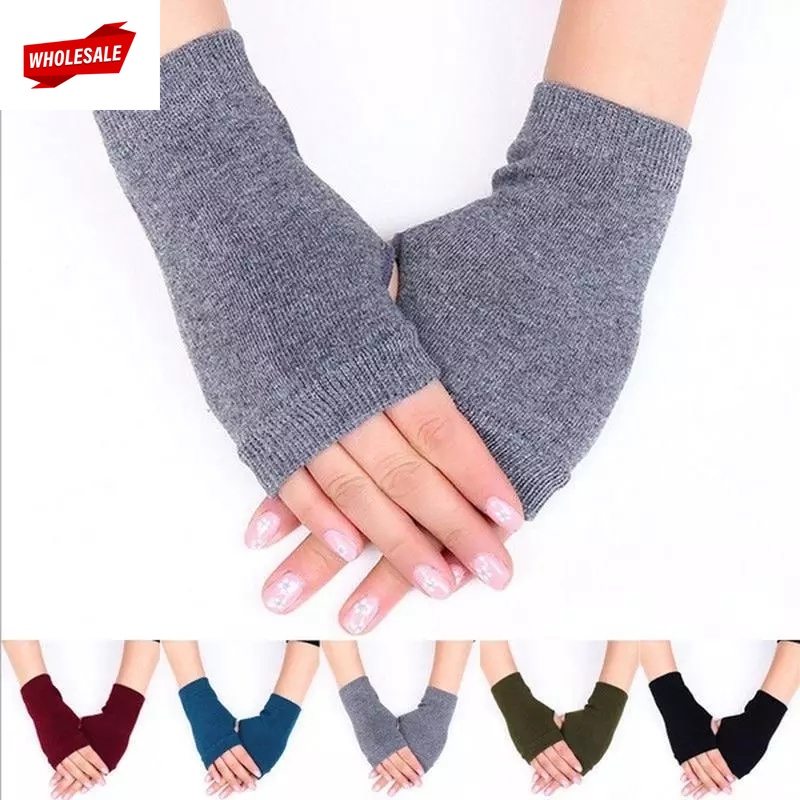 Bcwomen Men Winter Knitted Wool Thicken Warm Gloves Girls Men Fashion Thermal Soft Full 