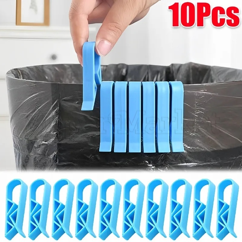 Masteelf 24pcs Plastic Garbage Bin Clip Trash Can Bag Clips Waste Basket Bag Clips Garbage Bin Clamps