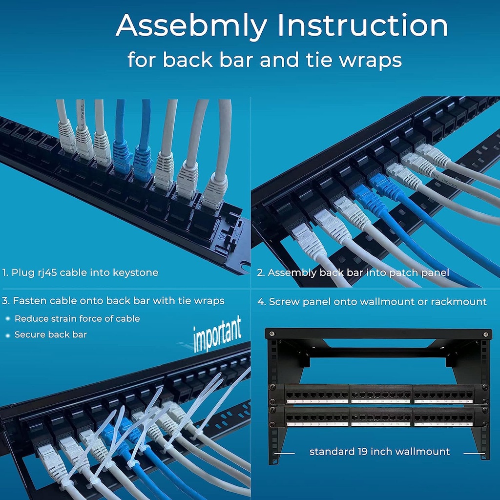ZoeRax Patch Panel 24 Port Cat6 Cat6a Cat7 with Inline Keystone 10G ...