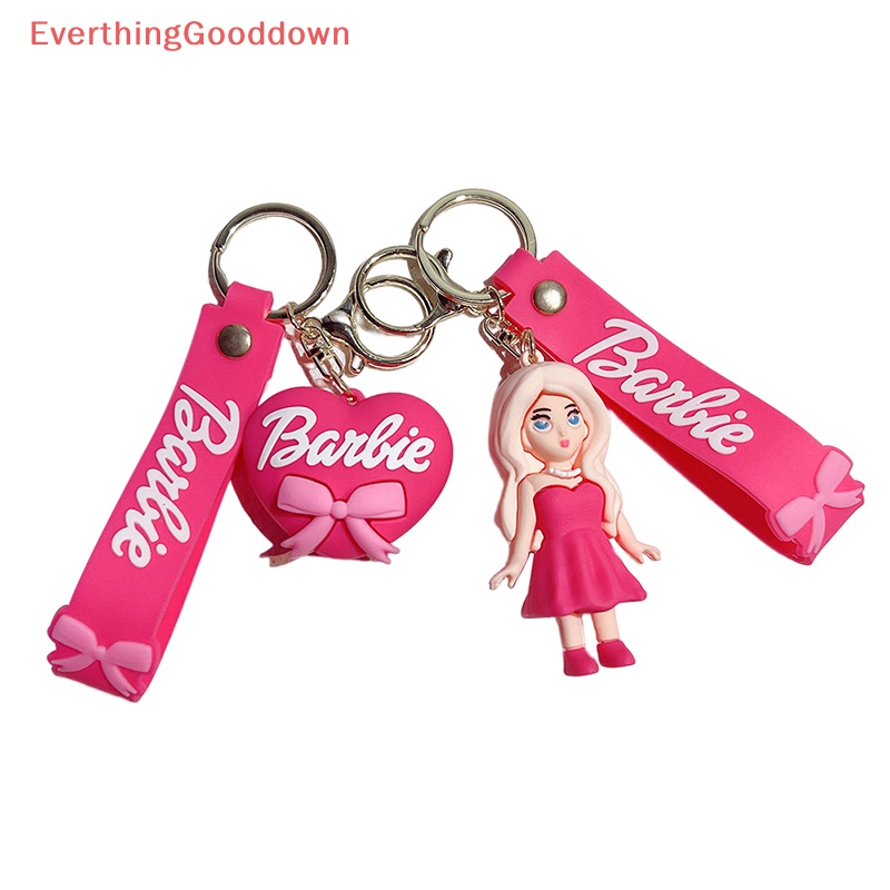 Ed Cute Pink Barbie Key Chain Cartoon Doll Pendant Love Key Ring Backpack Headphone Case Ch Car
