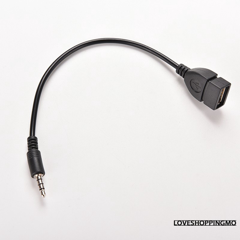 3.5mm Male AUX Audio Plug Jack To USB 2.0 Female Converter Cable Cord
