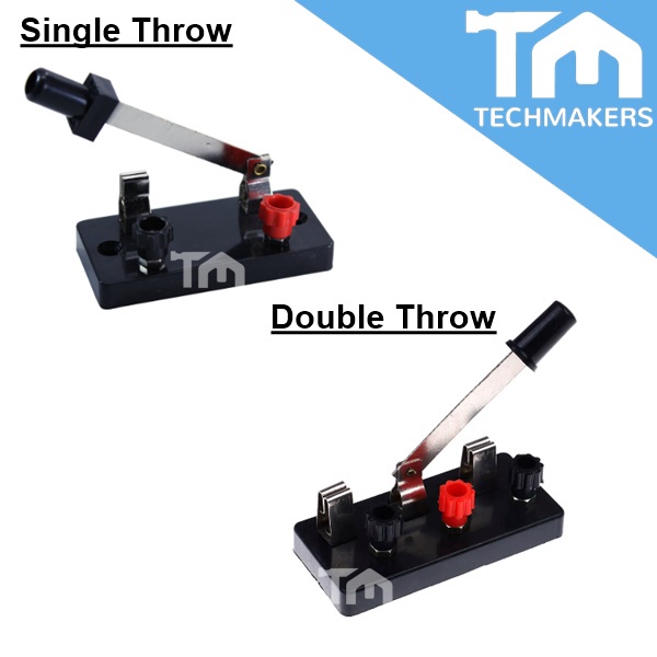 Single Pole Single/Double Throw (SPST/SPDT) Knife Switch Science Class Sains Teacher School Kelas On-Off Student Bulb